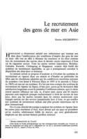 Le recrutement des gens de mer en Asie