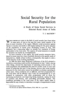 Social security for the rural population: a study of some social services in selected rural areas of India