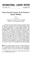 Some practical aspects of the worker's annual holiday