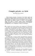 L'emploi précaire en Sicile