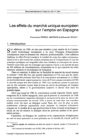 Les effets du marché unique européen sur l'emploi en Espagne