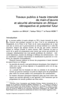 Travaux publics à haute intensité de main-d'oeuvre et securité alimentaire en Afrique: rétrospective et potentiel futur