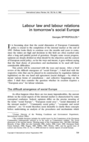 Labour law and labour relations in tomorrow's social Europe