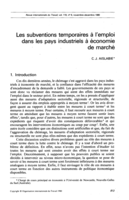 Les subventions temporaires à l'emploi dans les pays industriels à économie de marché