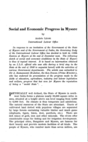 Social and economic progress in Mysore