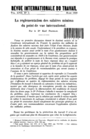 La réglementation des salaires minima  du point de vue international