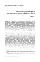 Profunda transformación de las relaciones de trabajo en China