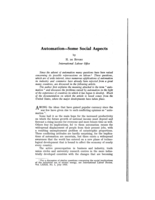 Automation: some social aspects
