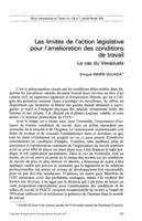 Les limites de l'action législative pour l'amélioration des conditions de travail: le cas du Venezuela
