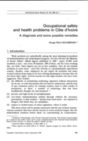 Occupational safety and health problems in Côte d'Ivoire: a diagnosis and some possible remedies