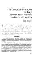 El cuerpo de educación en Irán: examen de sus aspectos sociales y economicos