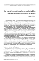 Le travail occulté des femmes invisibles: collecte et analyse d'informations au Nigéria