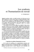 Les syndicats et l'humanisation du travail