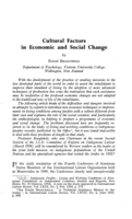 Cultural factors in economic and social change