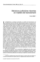 Décisions judiciaires récentes en matière de licenciement