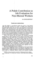 A polish contribution to job evaluation for non-manual workers