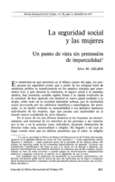 La seguridad social y las mujeres: un punto de vista sin pretensión de imparcialidad