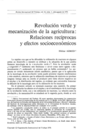 Revolución verde y mecanización de la agricultura: relaciones recíprocas y efectos socioeconómicos