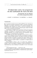 El desarrollo rural y los programas de alto coeficiente de mano de obra: evaluación de los efectos de varios programas piloto