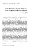 Can alternative dispute resolution help resolve employment disputes?