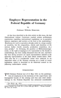 Employee representation in the Federal Republic of Germany