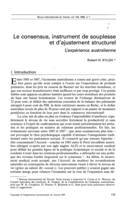 Le consensus, instrument de souplesse et d'ajustement structurel: l'expérience australienne