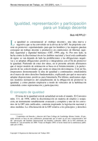 Igualdad, representación y participación para un trabajo decente