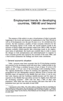 Employment trends in developing countries: 1960-80 and beyond