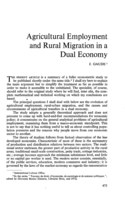 Agricultural employment and rural migration in a dual economy