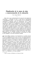 Planificación de la mano de obra y reestructuración de la educación