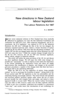 New directions in New Zealand labour legislation: the Labour Relations Act 1987