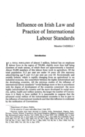 Influence on Irish law and practice of international labour standards