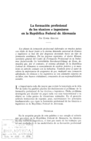 La formacidn profesional de los técnicos e ingenieros en la Repiiblica Federal de Alemania