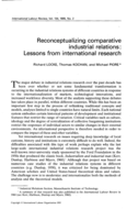 Reconceptualizing comparative industrial relations: lessons from international research
