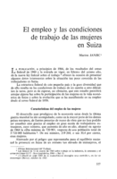 El empleo y las condiciones de trabajo de las mujeres en Suiza
