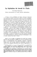 La législation du travail de l'Inde