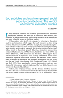 Job subsidies and cuts in employers' social security contributions: the verdict of empirical evaluation studies