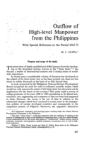 Outflow of high-level manpower from the Philippines: with special reference to the period 1965-71