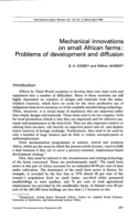 Mechanical innovations on small African farms: problems of development and diffusion