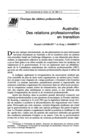 Australie: des relations professionnelles en transition