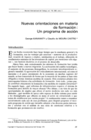Nuevas orientaciones en materia de formación: un programa de acción