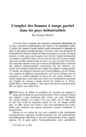 L'emploi des femmes à temps partiel dans les pays industrialisés