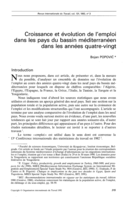 Croissance et évolution de l'emploi dans les pays du bassin méditerranéen dans les années quatre-vingt