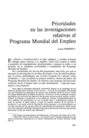 Prioridades en las investigaciones relativas al Programa Mundial del Empleo