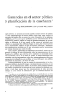Ganancias en el sector público y planificación de la enseñanza