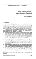 Population growth, inequality and poverty