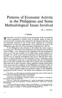Patterns of economic activity in the Philippines and some methodological issues involved
