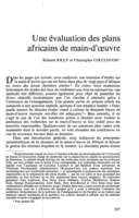 Une évaluation des plans africains de main-d'oeuvre