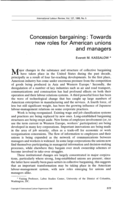Concession bargaining: towards new roles for American unions and managers