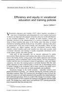 Efficiency and equity in vocational education and training policies